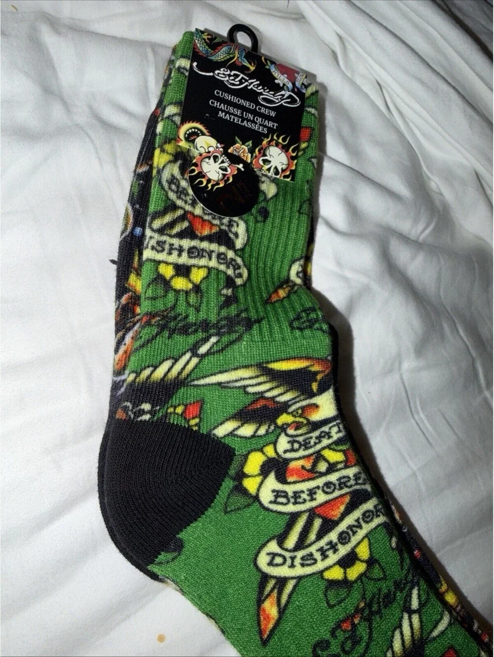 Ed Hardy Cushioned Crew Socks 2 Pair